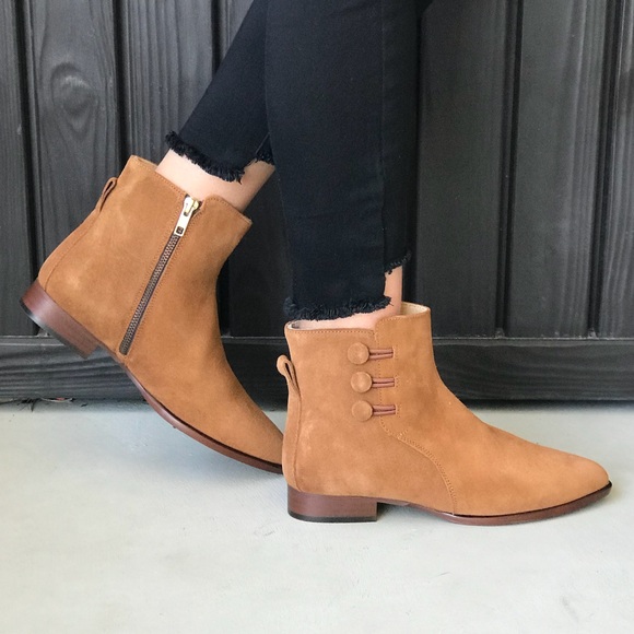 Genuine Distressed Suede Pointy Toe Ankle Booties - Picture 7 of 7